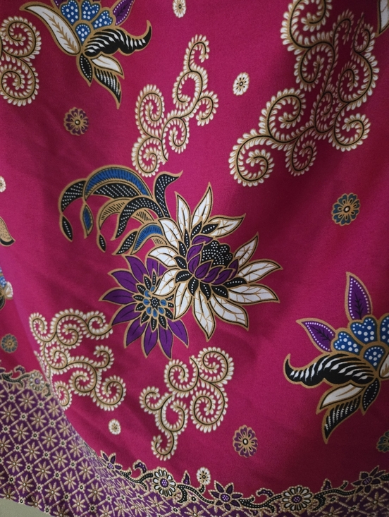 100% Silk Bright Fuchsia Floral Kimono Jacket, Size XS - Picture 6 of 10